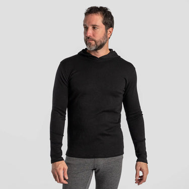 mens high performance pullover hoodie midweight color black