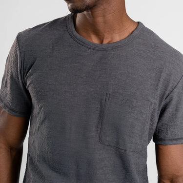 mens most comfortable crew pocket color gray