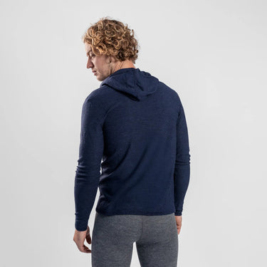 mens thermal wool sun hoodie color navy blue