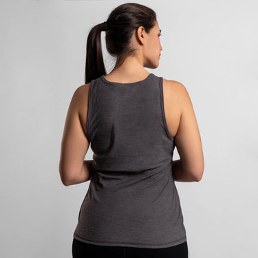 womens organic cotton running tank top ultralight color gray