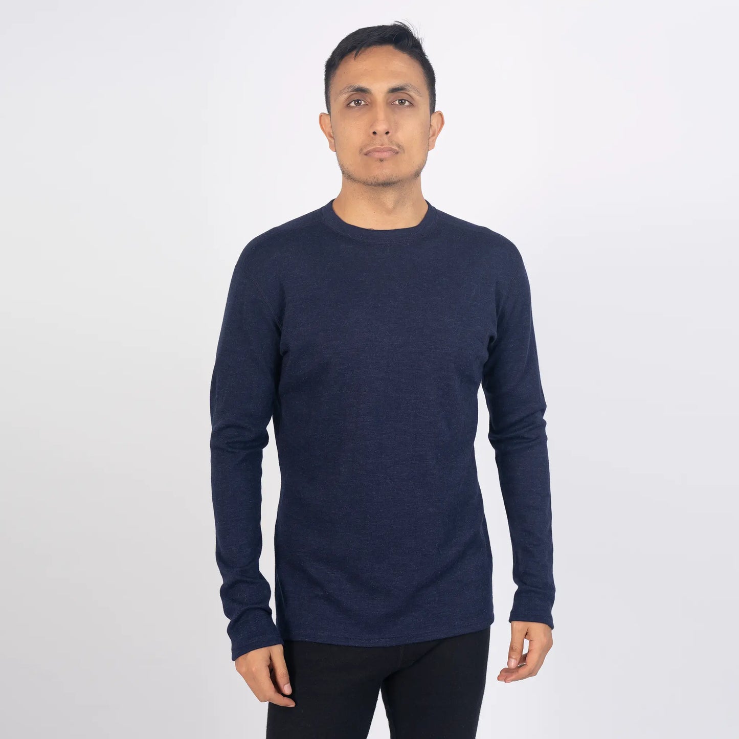 Men's Alpaca Wool Sweater: 300 Lightweight color Navy Blue