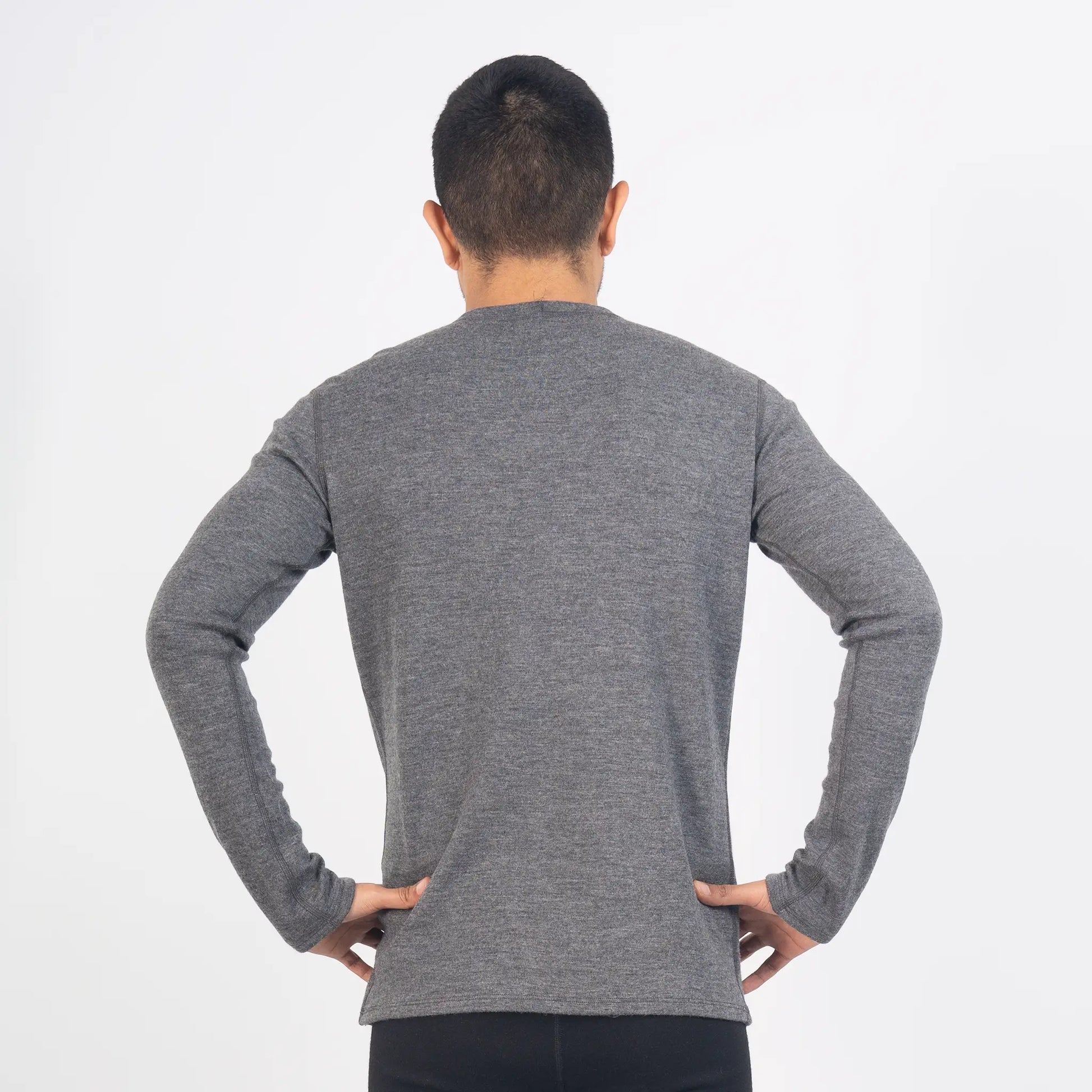 Men's Alpaca Wool Sweater: 300 Lightweight color Gray